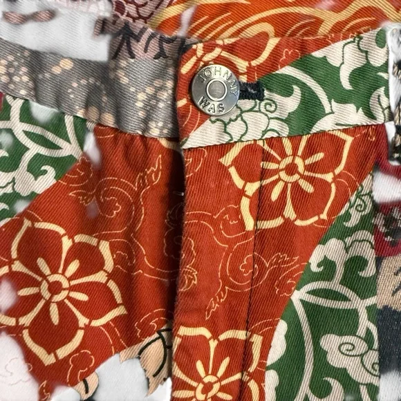 Biya by Johnny Was Patchwork Floral Pants Sz S Boho Straight Leg